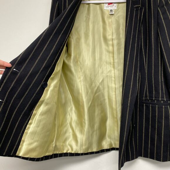 Vintage Mondi Womens Size 40 Oversized Pinstripe Double Breasted Blazer - Picture 3 of 6